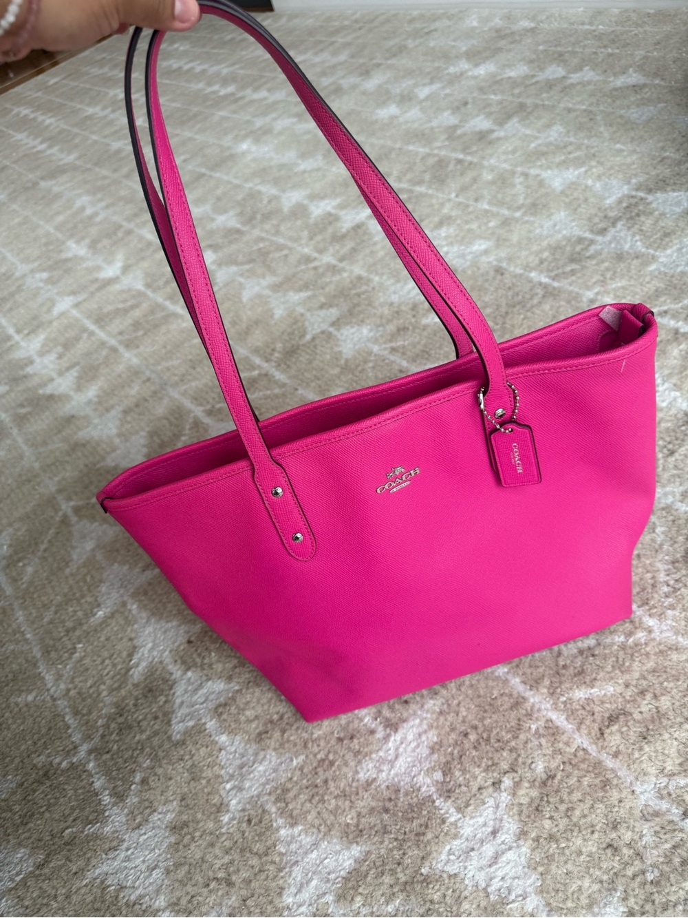 Coach Hot Pink Tote with Double Shoulder Straps